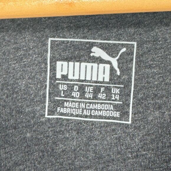 Puma Dry Cell Sweatshirt Sweater Women Large Gray Cropped Cotton Graphic Script - Picture 4 of 11
